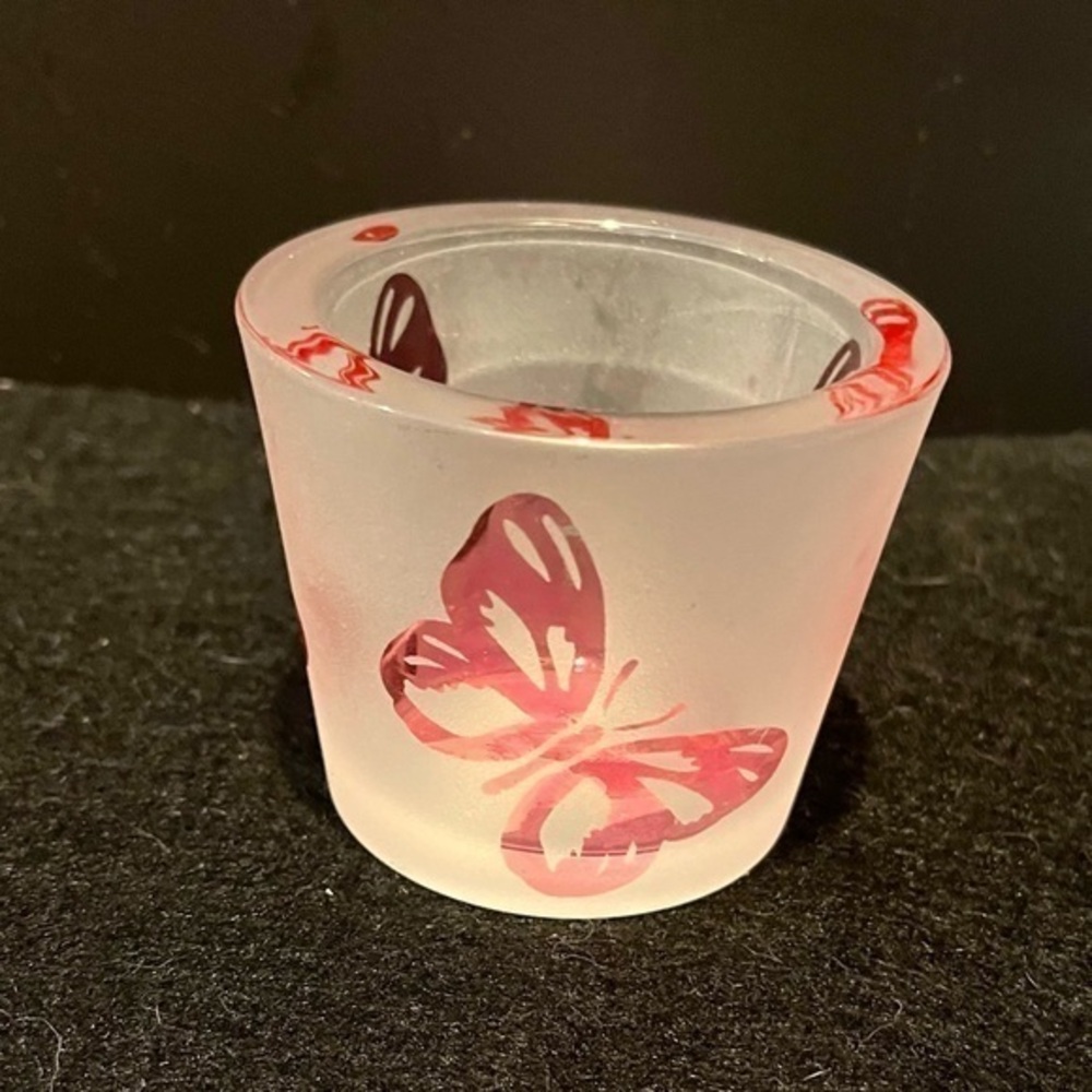 Yankee Candle Votive Holder Pink Butterflies